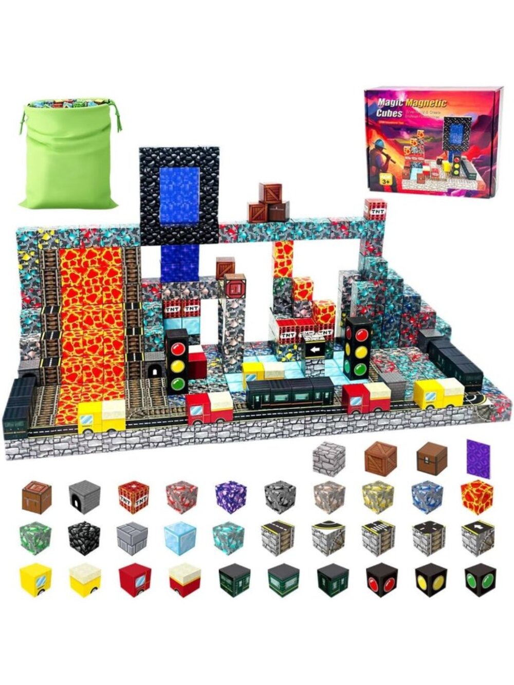 Magnetic Building Blocks Set - 150 Pieces STEM Toy for Kids Ages 3-10, Gift Idea